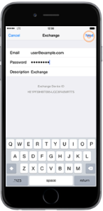 iPhone Exchange Setup - step 5